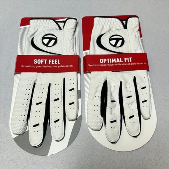 NWOT TaylorMade Men's Left Hand Golf Glove 2 Piece Set Size Medium - Picture 1 of 2
